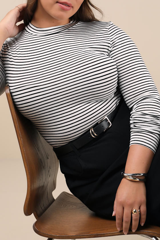 Anything is Posh-ible White Striped Top