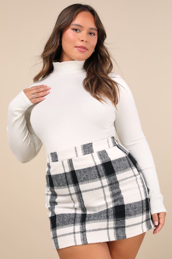 Mad for Plaid Black and White Plaid Mini Skirt