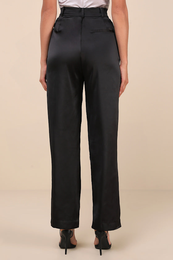 Flawless Behavior Black High-Rise Straight Leg Pants