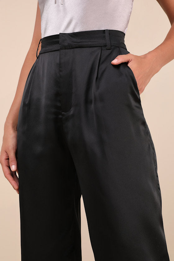 Flawless Behavior Black High-Rise Straight Leg Pants