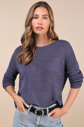 Positive Affirmations Blue Loose Knit Sweater