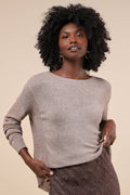 Positive Affirmations Taupe Loose Knit Sweater