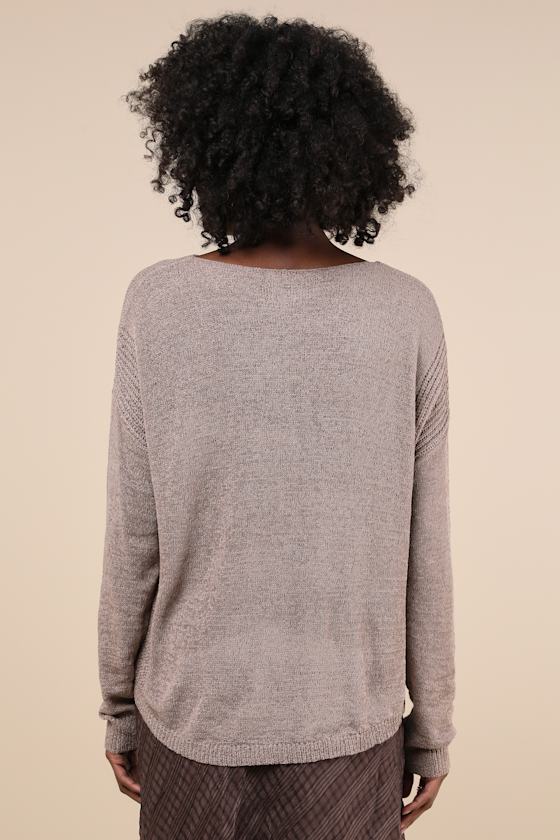 Positive Affirmations Taupe Loose Knit Sweater