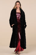 Fantastically Cozy Black Quilted Faux Fur Long Coat
