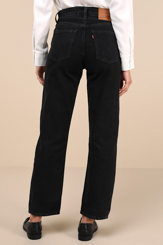 Dad Black High-Rise Ankle Jeans
