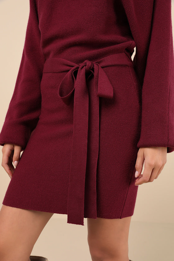 Modern Comfort Plum Purple Dolman Sleeve Mini Sweater Dress