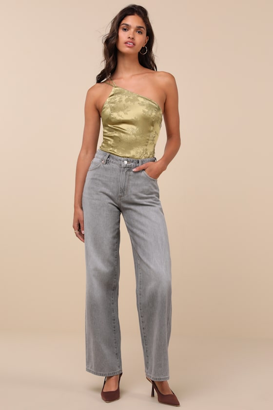 Kate Washed Grey Mid-Rise Baggy Jeans