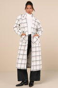 Warm Front Ivory Plaid Coat