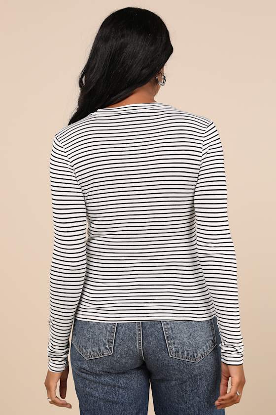 Anything is Posh-ible White Striped Top