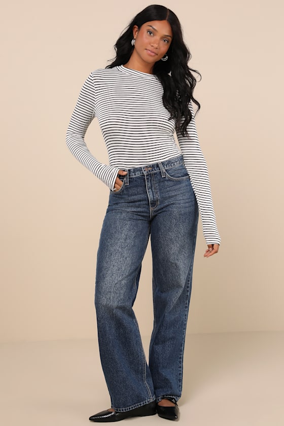Anything is Posh-ible White Striped Top