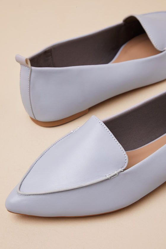 Emmy Dusty Blue Pointed Loafers