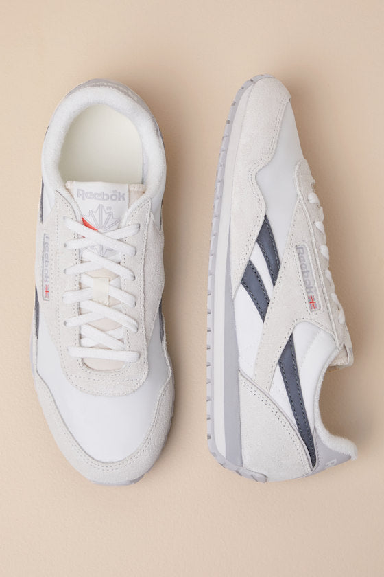 Classic AZ Chalk and Grey Suede Leather Sneakers