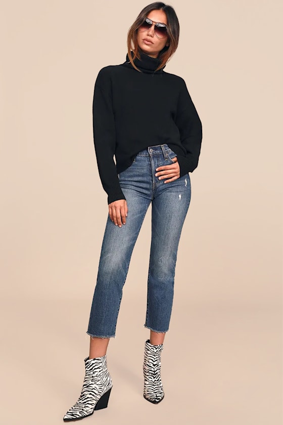 Amazing Memories Black Turtleneck Sweater