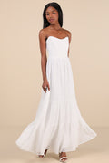 Special Moment White Strapless Bustier Maxi Dress