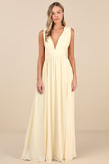 Heavenly Hues Pale Yellow Maxi Dress