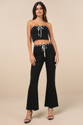 Jalie Black Ribbon Mid-Rise Flare Pants