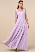 Love Me Forever Lavender Square Neck Maxi Dress