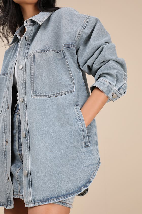 Callahan Light Wash Denim Oversized Shacket