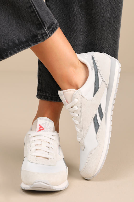Classic AZ Chalk and Grey Suede Leather Sneakers