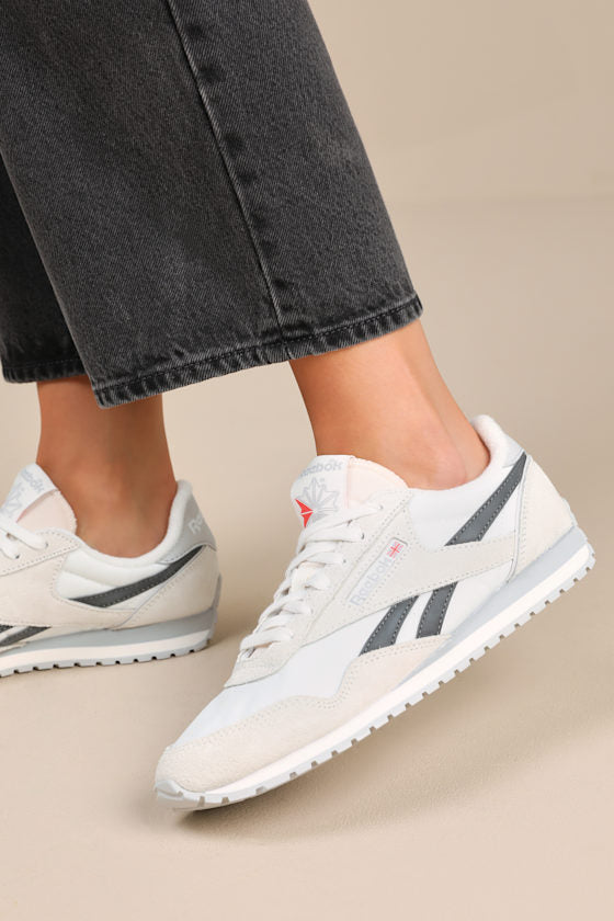 Classic AZ Chalk and Grey Suede Leather Sneakers