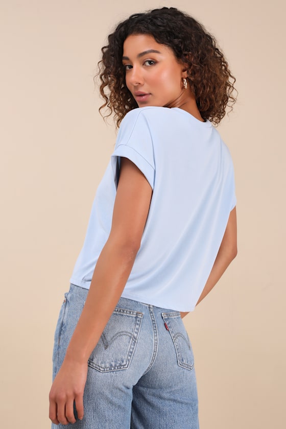 Cool Instincts Light Blue Short Sleeve Top