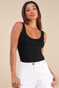 Unlimited Adventure Black Sleeveless Scoop Neck Bodysuit