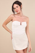 Maita Ivory Linen Mid-Rise Micro Skort