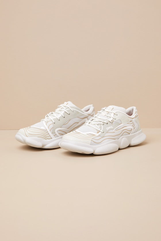 Karst White Multi Mesh Lace-Up Sneakers