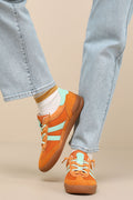 Verdict Orange Multi Suede Leather Lace-Up Sneakers