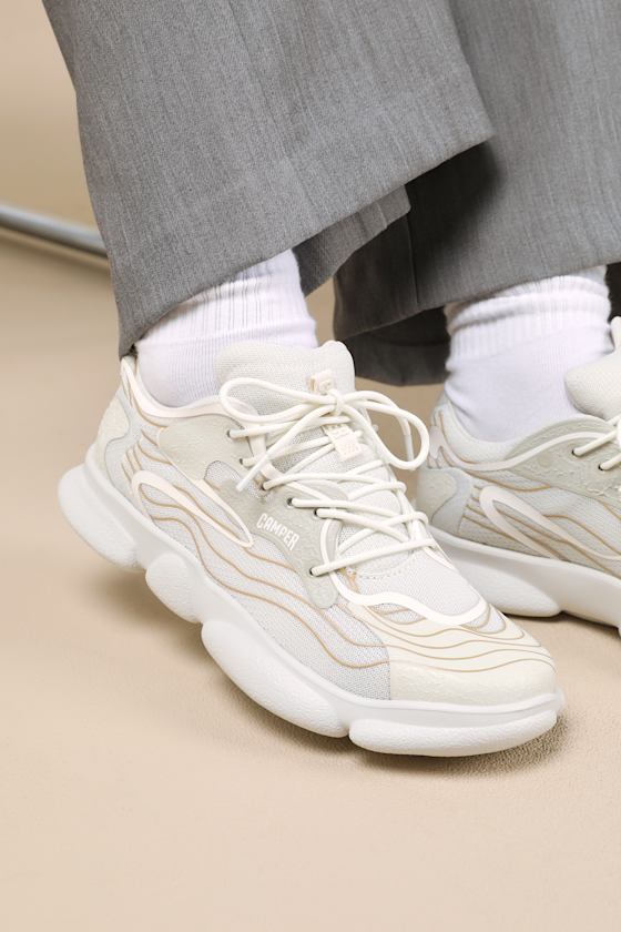 Karst White Multi Mesh Lace-Up Sneakers