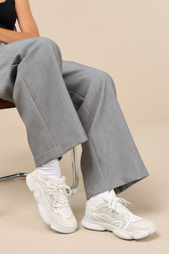 Karst White Multi Mesh Lace-Up Sneakers