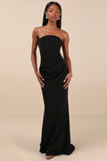 Laney Black Strapless Corset Maxi Dress