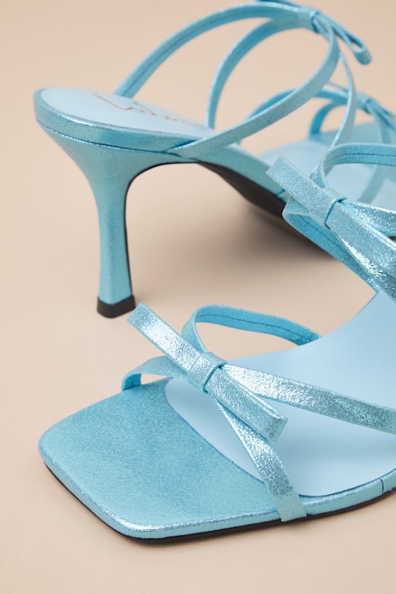 Pascaline Turquoise High Heel Slide Sandals