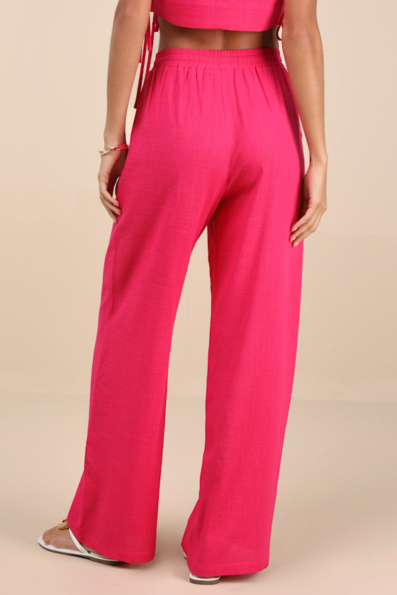 Irida Hot Pink Drawstring Pants