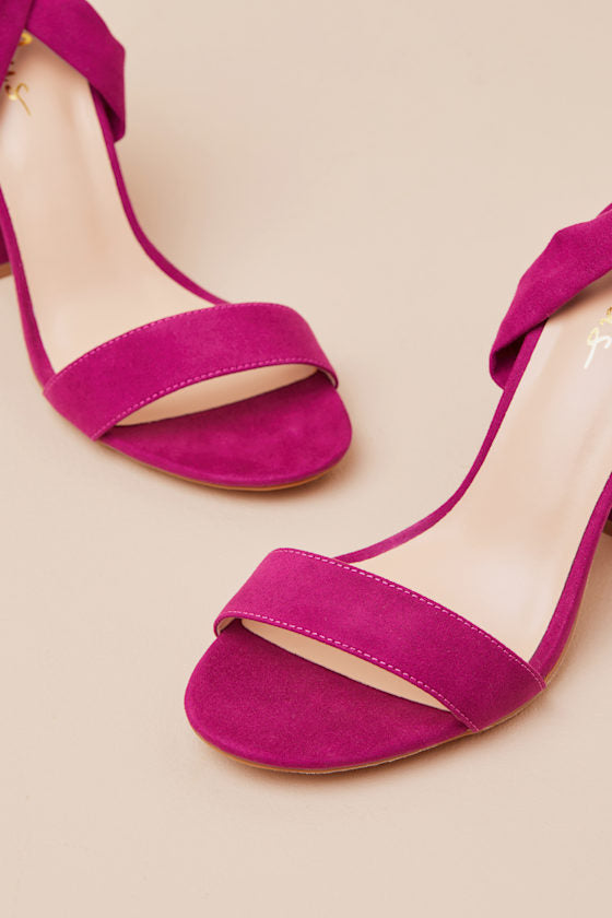 Alta Sangria Suede Lace-Up Heels