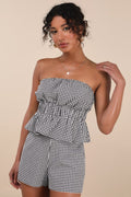 Daisley Black and White Gingham Shorts