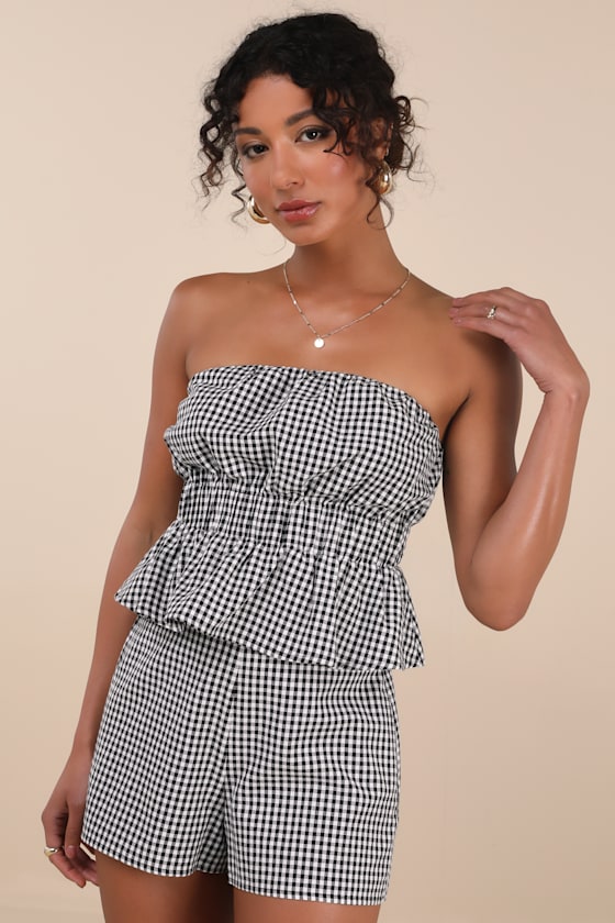 Daisley Black and White Gingham Shorts