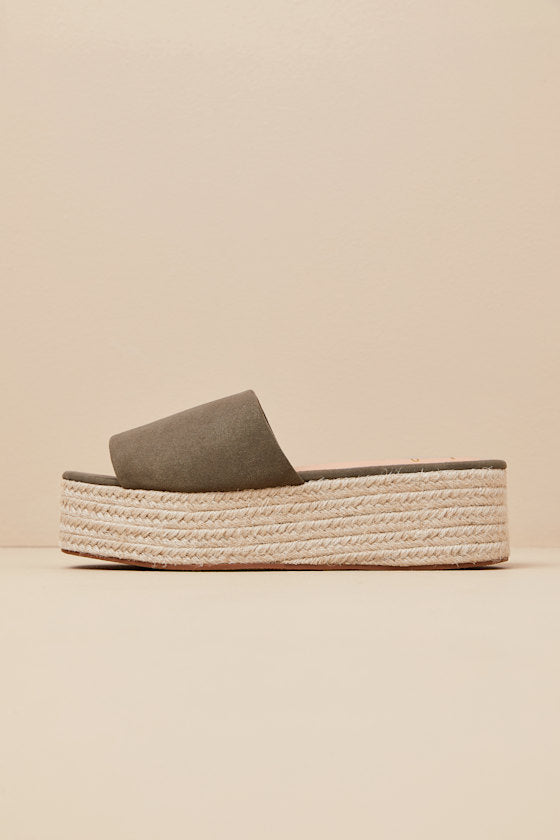 O'Ahu 2 Green Suede Espadrille Platforms