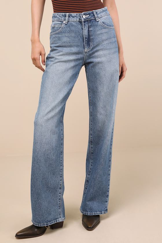 Kate Medium Wash Mid-Rise Baggy Jeans