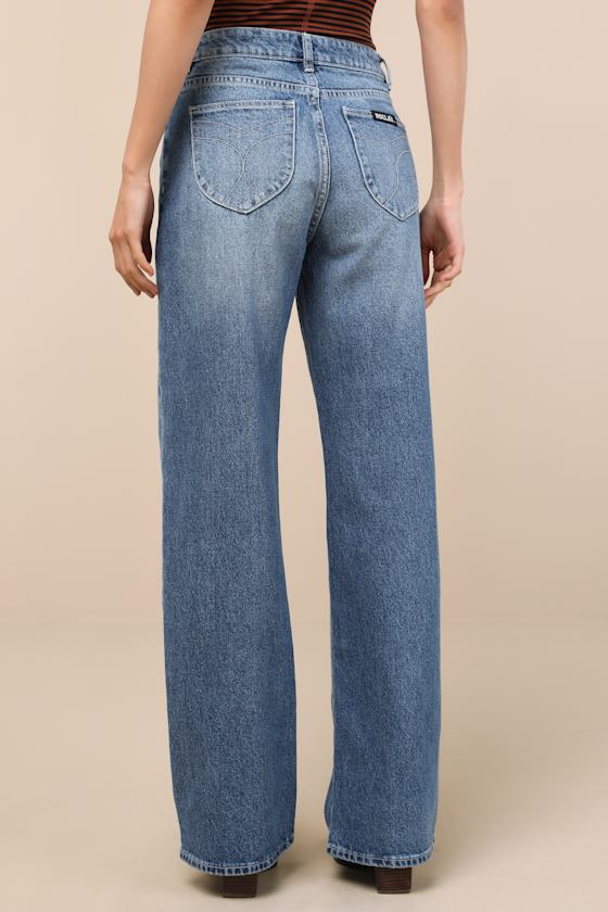 Kate Medium Wash Mid-Rise Baggy Jeans