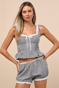 Justine Black Gingham Ruffled Bloomer Shorts