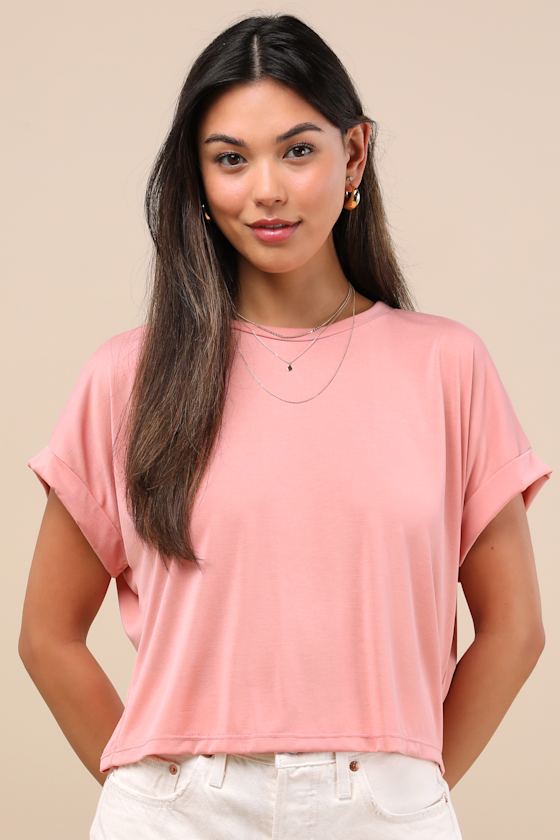 Cool Instincts Peach Pink Short Sleeve Top