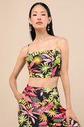 Matira Black Multi Tropical Print Cami Top
