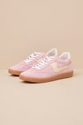 Notice Guava Suede Leather Color Block Lace-Up Sneakers