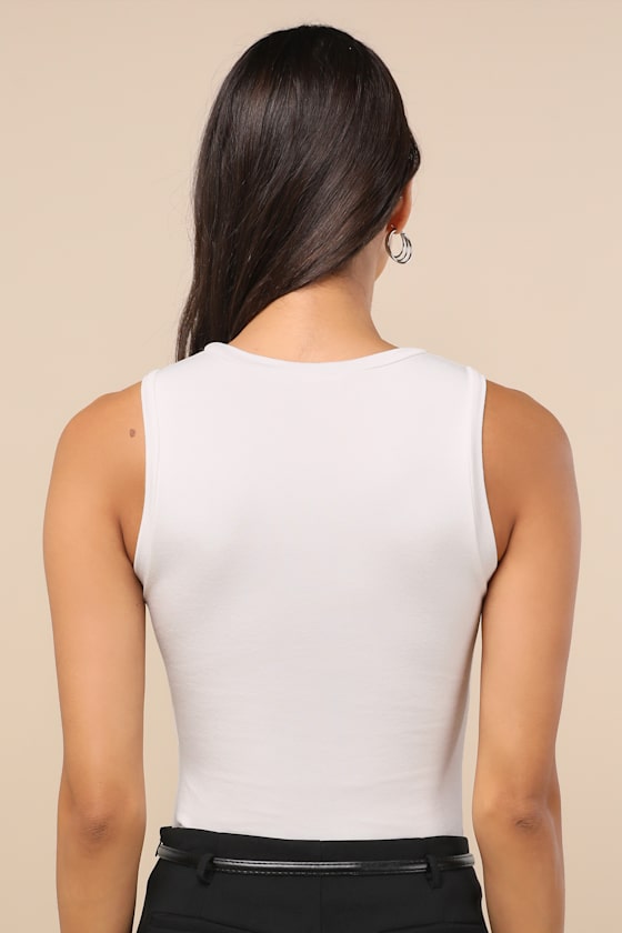 Always Easygoing Ivory Sleeveless Bodysuit