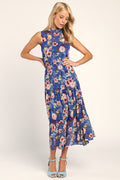 In My Dreams Blue Floral Print Midi Dress