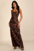 Romance in the Making Plum Purple Floral Print Velvet Maxi Dress
