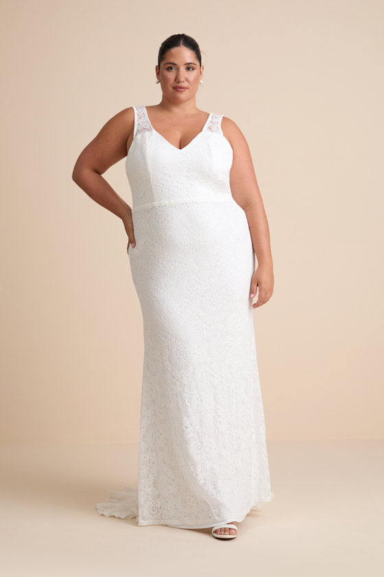 Beloved Eternity White Lace Sleeveless Maxi Dress