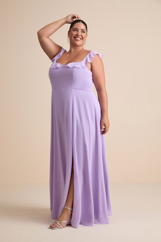 Dreamy Admiration Lilac Ruffled Maxi Dress