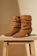 Carrie Tan Suede Slouchy Mid-Calf Boots